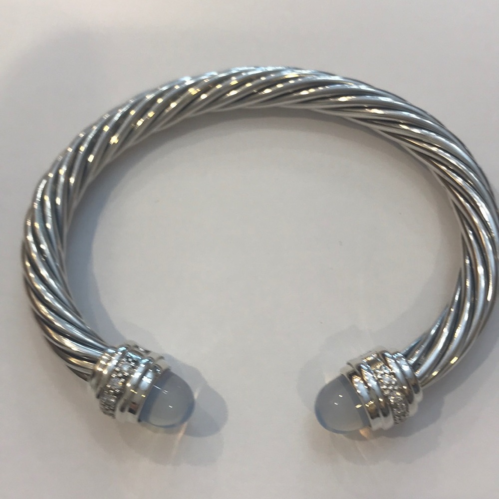 ♥️♥️SOLD♥️♥️DAVID YURMAN 7mm Moonstone & Diamond - Picture 3 of 13